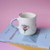 ceramic handmade mug with eyes. χειροποίητη κεραμική κούπα με μάτια.
