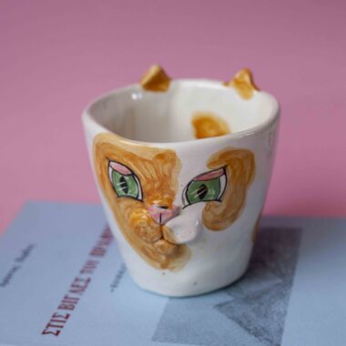 Alternative view of Ceramic Orange Cat Mug - Mugaki