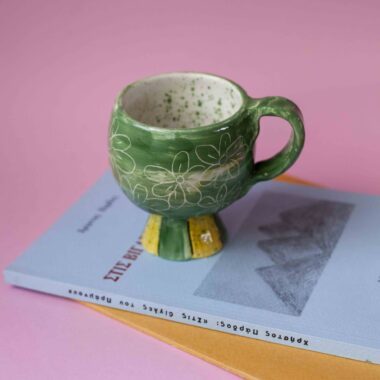 Alternative view of Green Floral Cup - Mugaki
