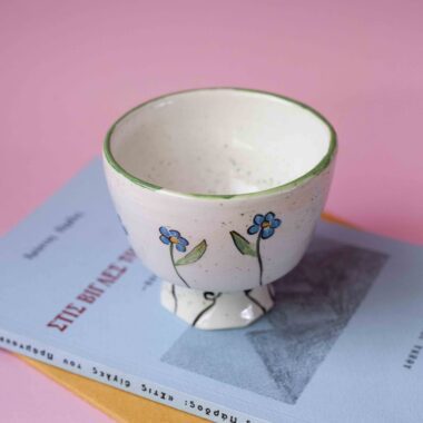 Alternative view of White Floral Cup - Mugaki