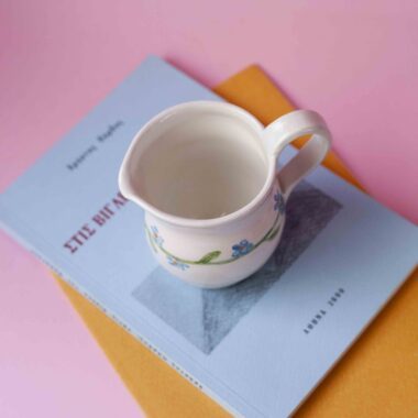 Alternative view of White Floral Jug for Milk - Mugaki