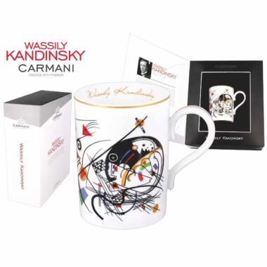 Mug decorated with Wassily Kandinsky’s artwork Transverse Line (1923). A distinctive artistic design that brings abstract art into your everyday coffee or tea moments. Κούπα διακοσμημένη με το έργο Wassily Kandinsky Εγκάρσια Γραμμή 1923 – CARMANI