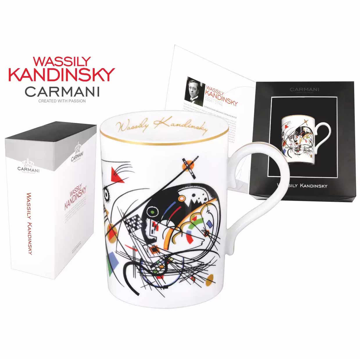 Mug decorated with Wassily Kandinsky’s artwork Transverse Line (1923). A distinctive artistic design that brings abstract art into your everyday coffee or tea moments. Κούπα διακοσμημένη με το έργο Wassily Kandinsky Εγκάρσια Γραμμή 1923 – CARMANI