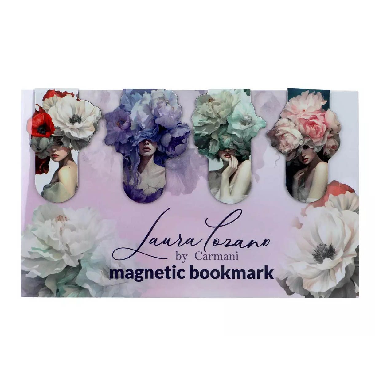 Set of 4 magnetic bookmarks with L. Lozano artworks – CARMANI