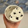 blueberry fruit strainer perfect for small fruits. χειροποίητο κεραμικό σουρωτήρι με μύρτιλλα. κατάλληλο για μικρά φρουτάκια.