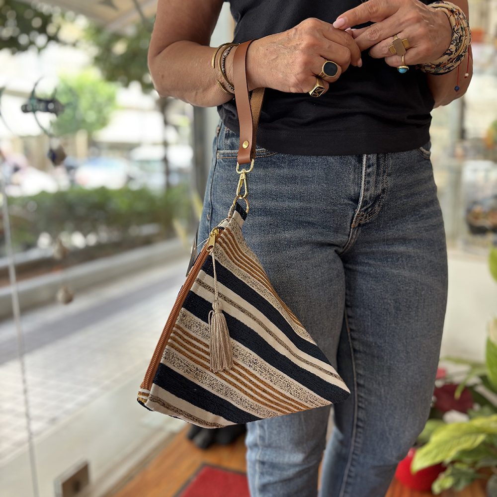 Ηandmade Striped Triangle Bag - Panino - Image 2