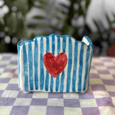 Alternative view of Ceramic Sponge Holder with Stripes - Mugaki