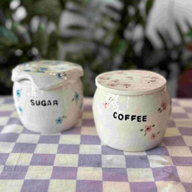 Alternative view of Ceramic Pink Floral Coffee Box - Mugaki