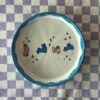 χειροποίητο κεραμικό πιάτο με κουνελάκια. handmade ceramic plate with bunnies.