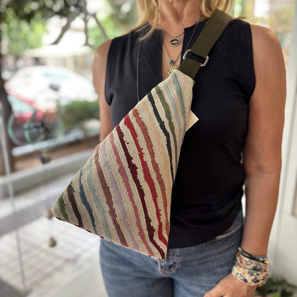 Ηandmade Rug Inspired Triangle Shoulder Bag - Panino - Image 2