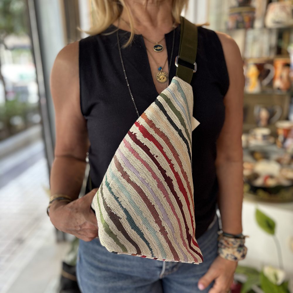 Ηandmade Rug Inspired Triangle Shoulder Bag - Panino - Image 3