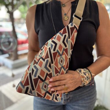 Alternative view of Ηandmade Ethnic Pattern Shoulder Bag - Panino