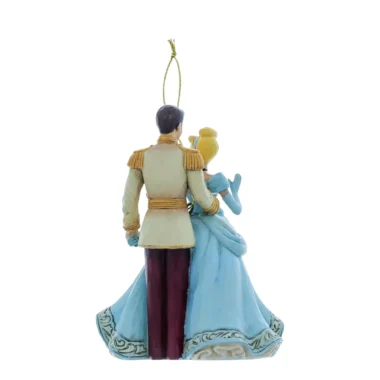 Disney Traditions Christmas hanging ornament featuring Cinderella and her Prince, designed by Jim Shore.
