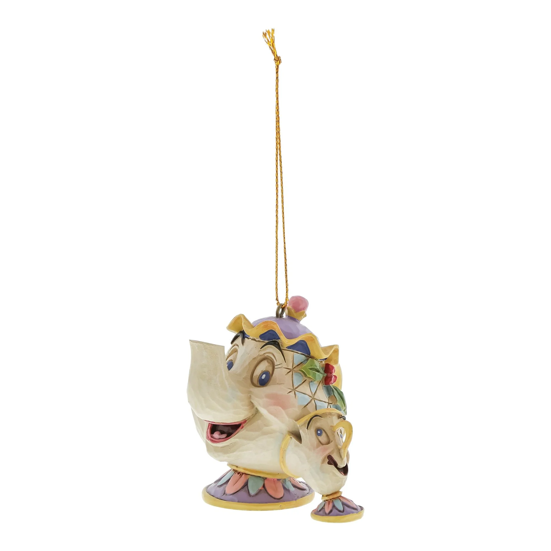 Κρεμαστό χριστουγεννιάτικο στολίδι Mrs. Potts και Chip από τη Disney Traditions του Jim Shore