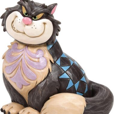 Disney Traditions miniature Lucifer the Cat figurine from Cinderella by Jim Shore, handcrafted and hand-painted with detailed folk art styling.