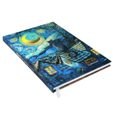 CARMANI decorative notebook featuring artwork inspired by the paintings and distinctive artistic style of Vincent van Gogh with cats
