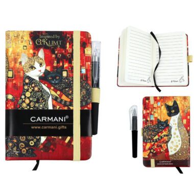 CARMANI A6 notebook, Gustav Klimt notebook, Klimt art stationery, A6 art notebook, decorative notebook, art-inspired stationery, gift for art lovers.