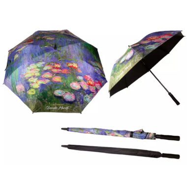 CARMANI automatic umbrella featuring Claude Monet’s Water Lilies artwork.