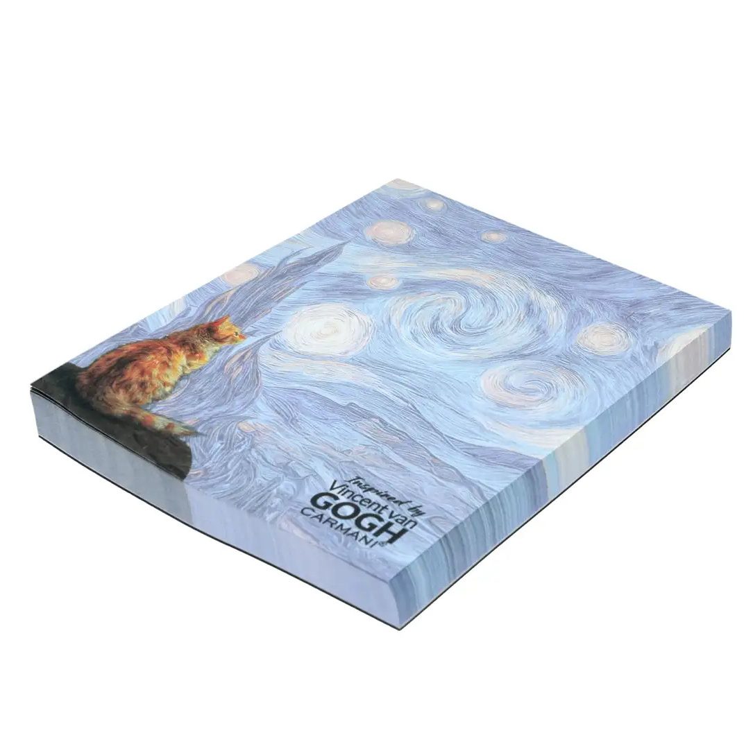 CARMANI gift set featuring a magnetic notebook and a magnet with artwork inspired by Vincent van Gogh’s paintings and cats