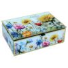 Glass jewelry box by CARMANI featuring an artistic design by L. Lozano, suitable for storing jewellery, keepsakes and small cosmetics.