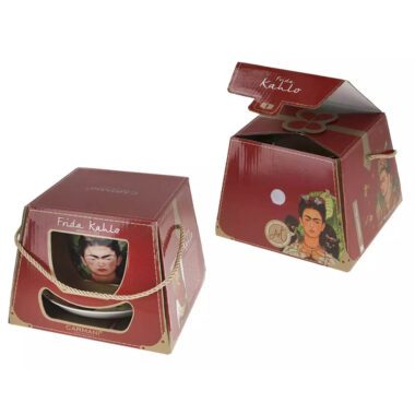 ούπα πρωινού CARMANI, κούπα Frida Kahlo, Αυτοπροσωπογραφία με Αγκάθινο Κολιέ και Κολιμπρί, πορσελάνινη κούπα πρωινού, κούπα με έργο τέχνης, είδη σερβιρίσματος Frida Kahlo, δώρο για λάτρεις συσκευασια δωρου