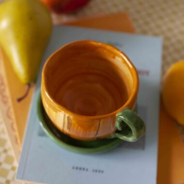 Alternative view of Pumpkin Cup with Saucer - Mugaki