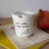 perfect halloween cup with a hole. its about iced coffee and scary movies. halloween vibes and witchy things. χειροποίητο κεραμικό ποτηράκι που είναι για το halloween. έχει πάνω τρομακτικά και μάγισσας στοιχεία.