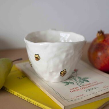 Alternative view of Ceramic Mug with Acorns and Fuck Word inside 330 ml - Mugaki