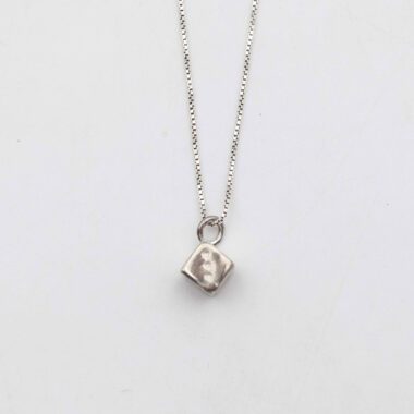 dice necklace sterling silver925, ασημένιο κολιε 925 ζάρι, ζαρι χειροποιητο κολιέ ασημι