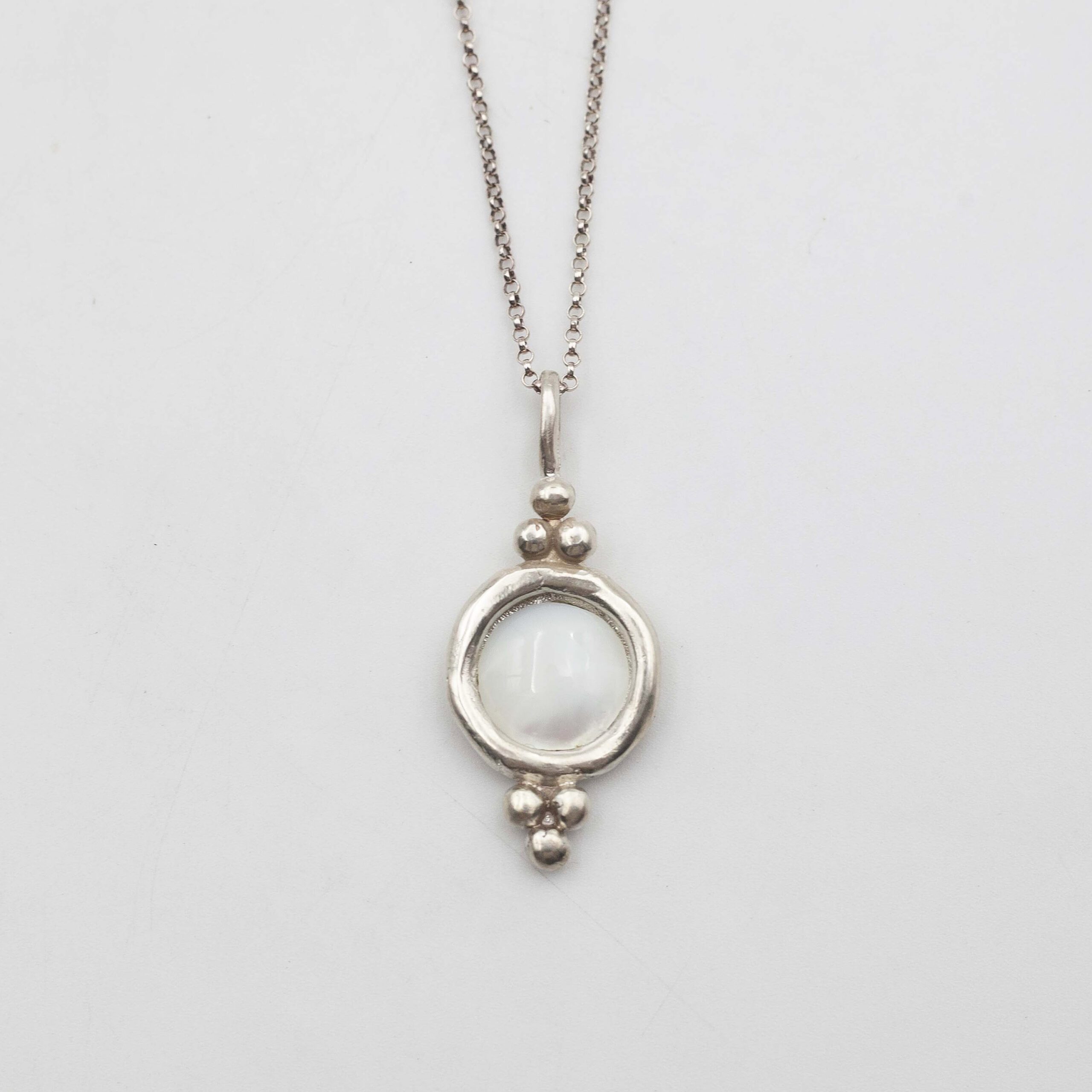 Harmony necklace with semi precious stone, χειροποιητο ιδιαίτερο ασημένιο κοσμημα με ημιπολύτιμο λίθο 925 ασημι