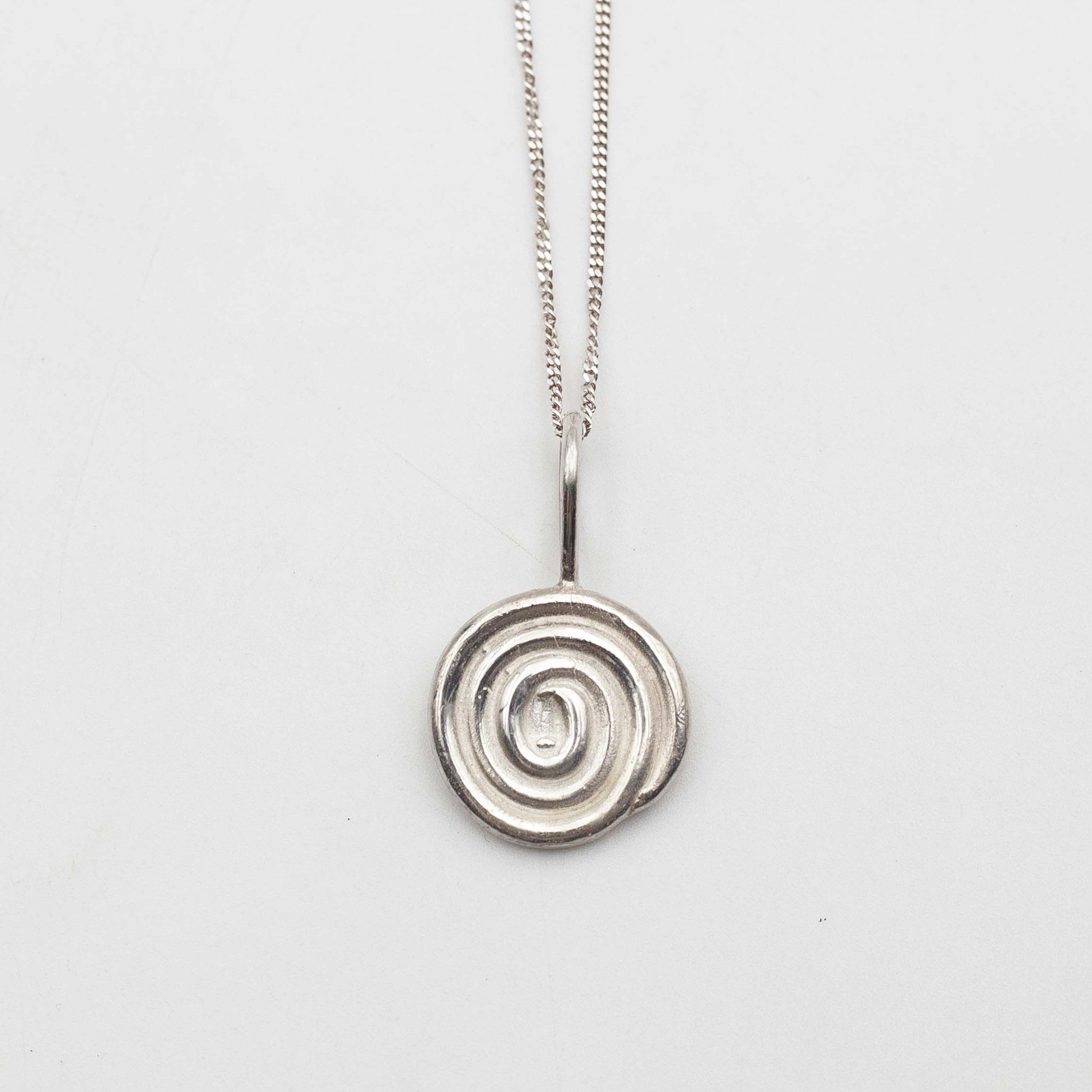 spiral-necklace sterling silver, χειροποιητο κοσμημα σπειρα ασημι 925,
