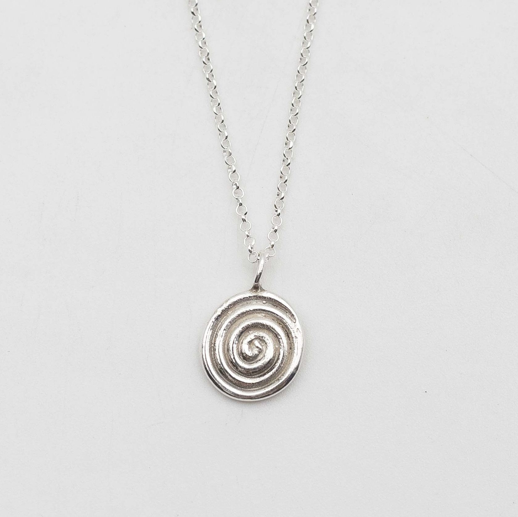 mini spiral sterling silver necklace, ασημένιο χειροποιητο κολιέ σπείρα μικρή, μινι σπειρα κολιέ, χειροποιητο κόσμημα